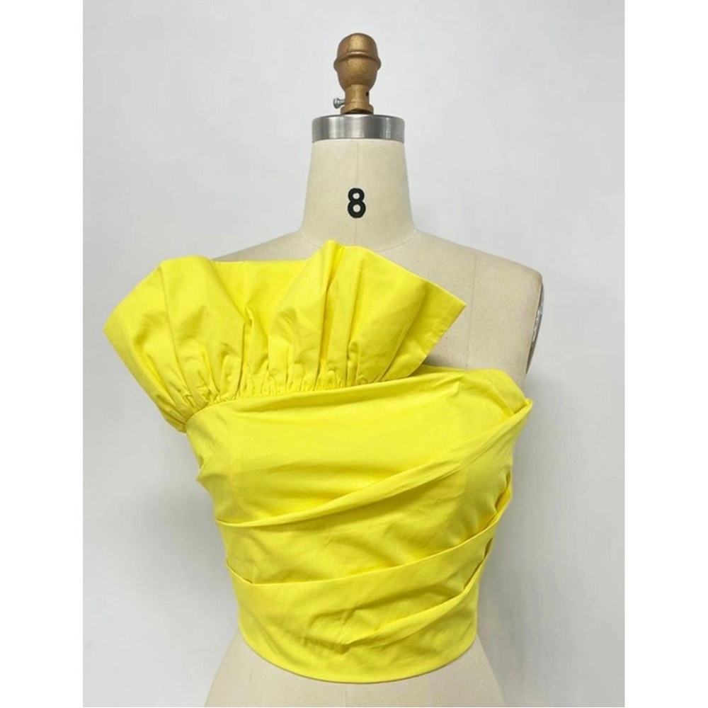Yellow Ruffle Crop Top